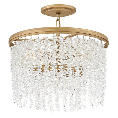 Naroalora Semi Flush Mount/Chandelier Steel & Crystal 18"D