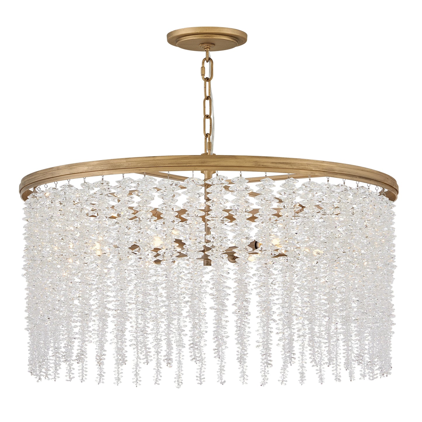 Naroalora Semi Flush Mount/Chandelier Steel & Crystal 18"D