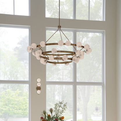 Noraester Chandelier Steel & Glass 48"D