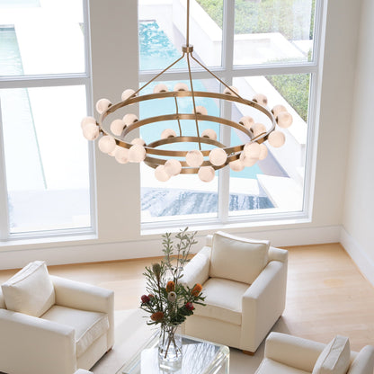 Noraester Chandelier Steel & Glass 48"D