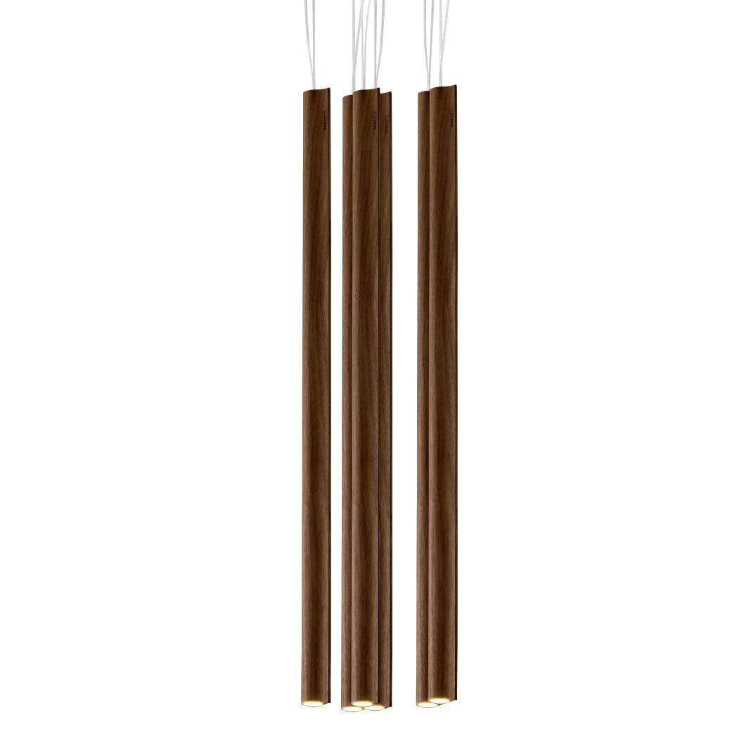 Xaniovra Multi-Light Pendant Light Canaletto Walnut & Saddle Leather 9.5"W