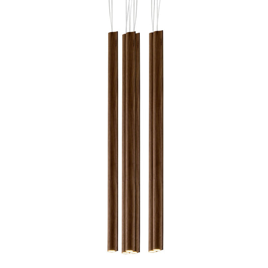 Xaniovra Multi-Light Pendant Light Canaletto Walnut & Saddle Leather 9.5"W