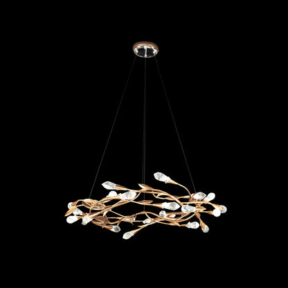 Modern Linear/Round Floral Branches Crystal Chandelier - Richardrider