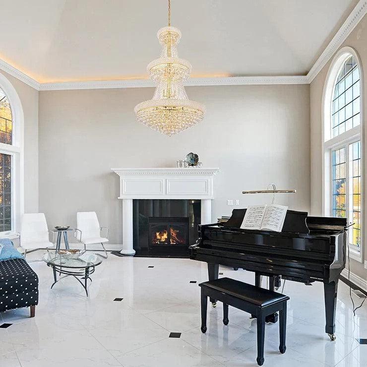 Luxury French Empire Chandelier for Villa Hall Ceiling Three-layers Crystal Light for Hotel Lobby - Richardrider