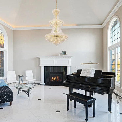 Luxury French Empire Chandelier for Villa Hall Ceiling Three-layers Crystal Light for Hotel Lobby - Richardrider