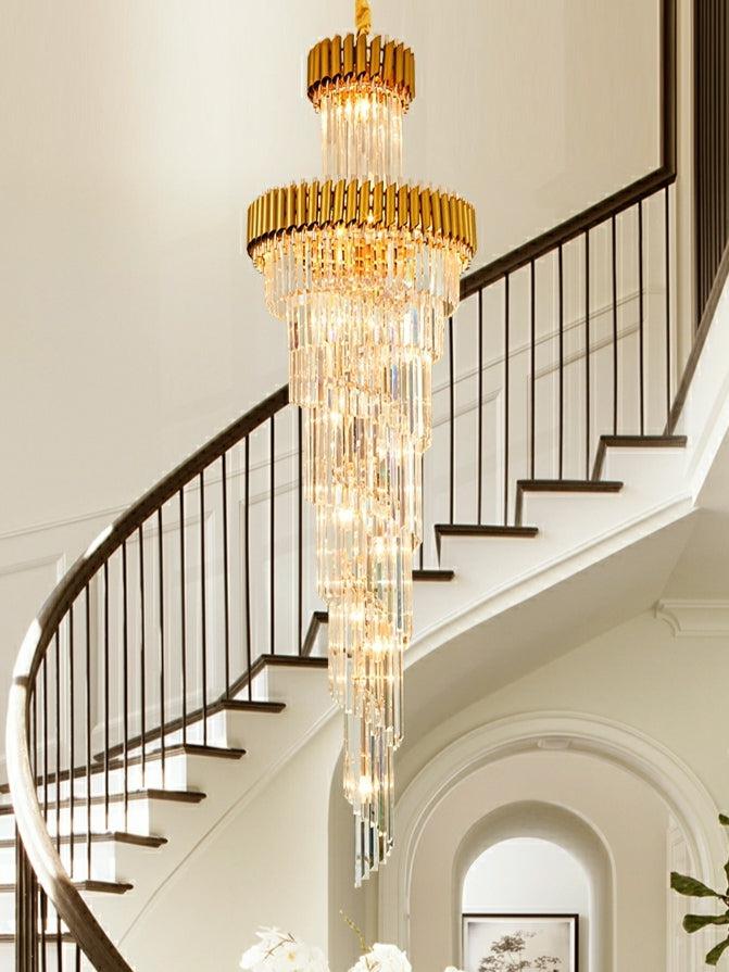 Spiral Crystal Chandelier For Foyer/ Staircase - Richardrider