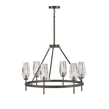Nivuvaro Chandelier Steel & Crystal 30"D