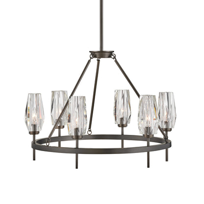 Nivuvaro Chandelier Steel & Crystal 30"D