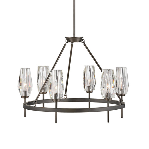Nivuvaro Chandelier Steel & Crystal 30"D