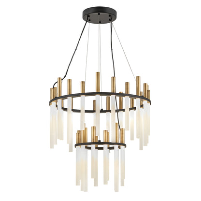 Belorin Chandelier Steel & Etched Acrylic 26"D