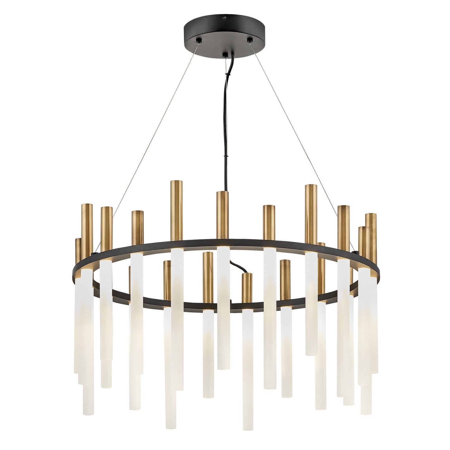 Belorin Chandelier Steel & Etched Acrylic 26"D