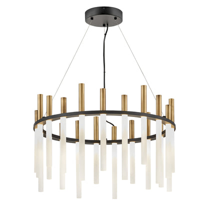 Belorin Chandelier Steel & Etched Acrylic 26"D