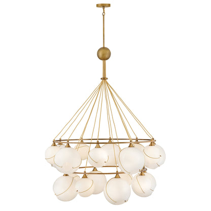 Galoutane Ring Chandelier Steel & Glass 53.25"D