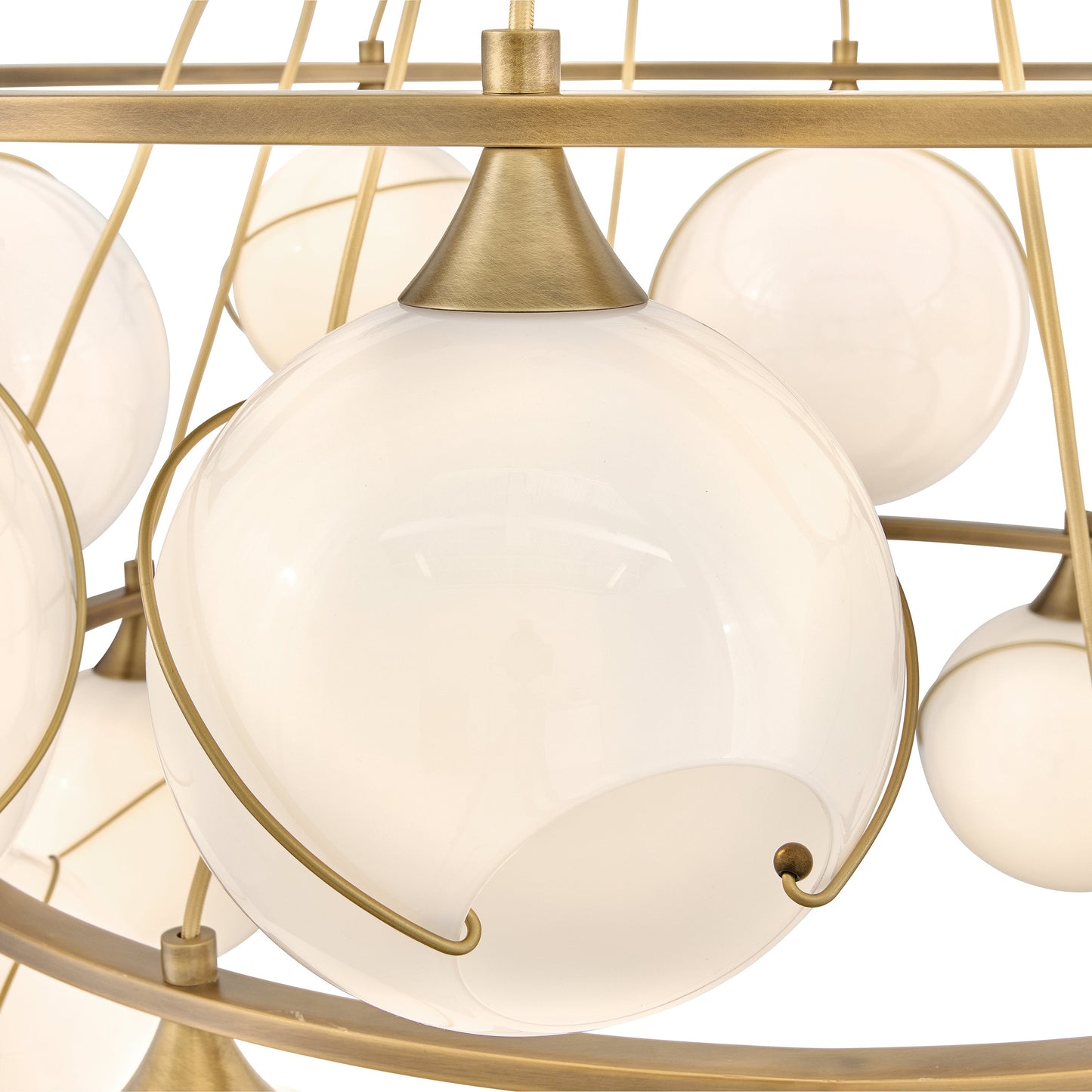 Galoutane Ring Chandelier Steel & Glass 53.25"D