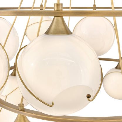 Galoutane Ring Chandelier Steel & Glass 53.25"D
