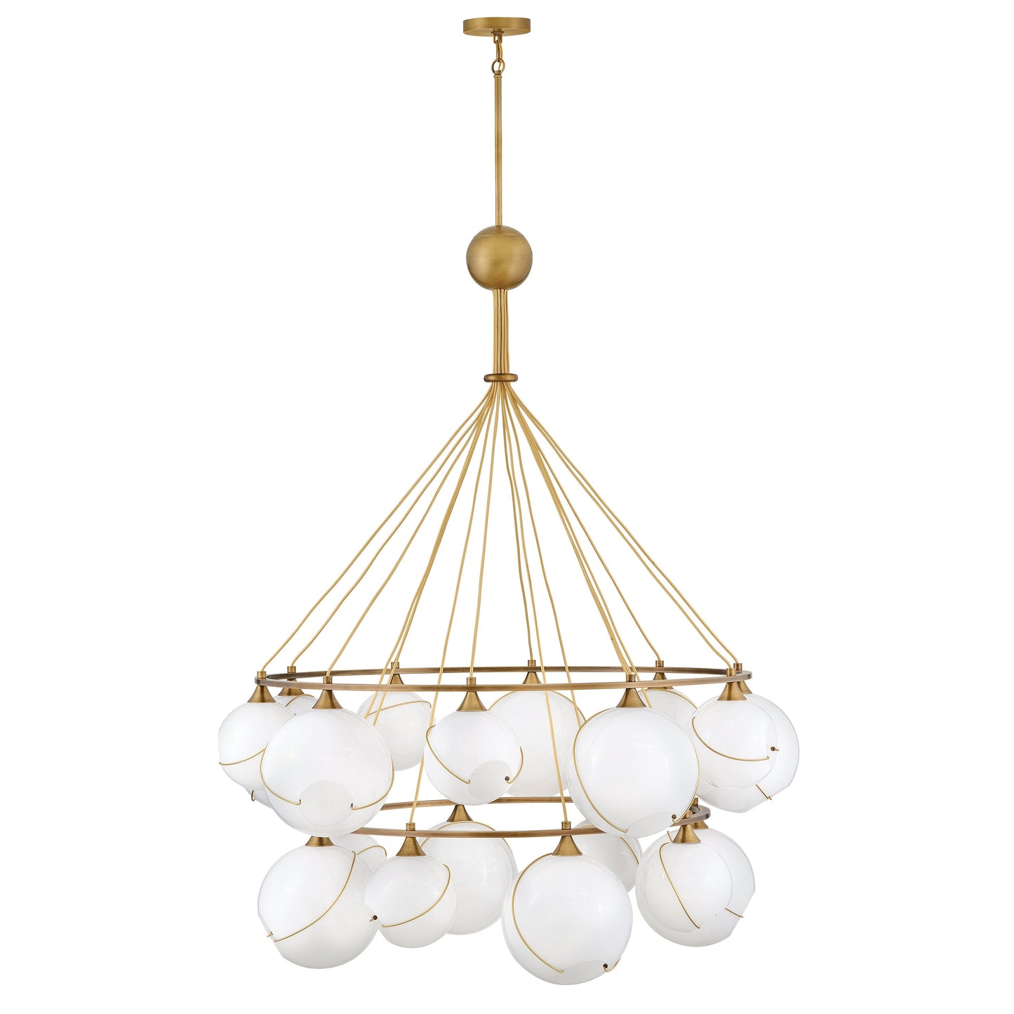 Galoutane Ring Chandelier Steel & Glass 53.25"D