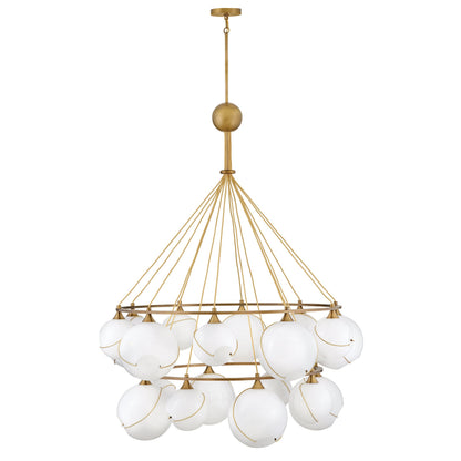 Galoutane Ring Chandelier Steel & Glass 53.25"D