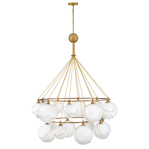Galoutane Ring Chandelier Steel & Glass 53.25"D