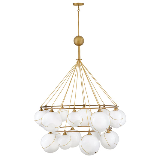 Galoutane Ring Chandelier Steel & Glass 53.25"D