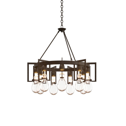 Teraelune Circular Chandelier Steel & Blown Glass 34.9"D