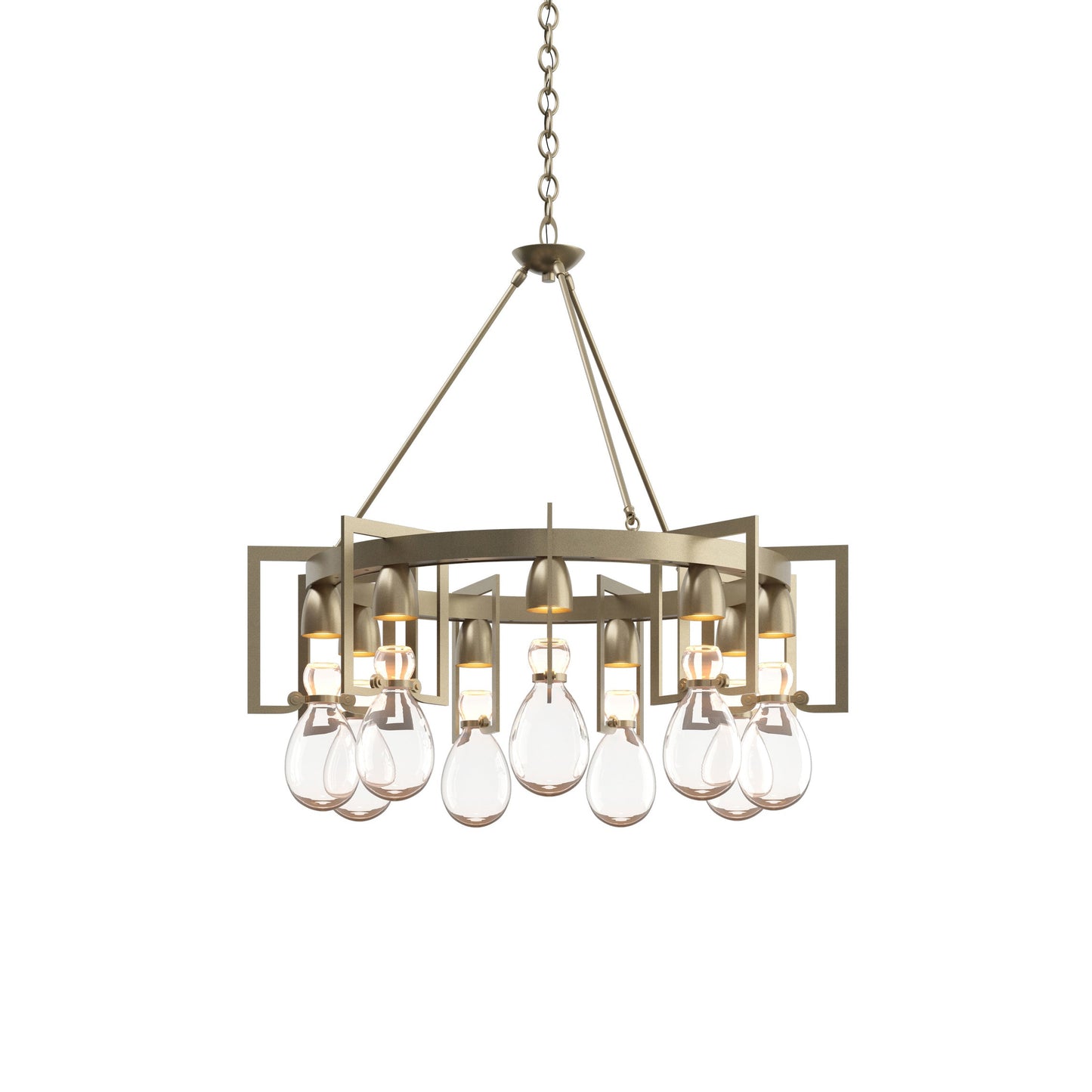 Teraelune Circular Chandelier Steel & Blown Glass 34.9"D