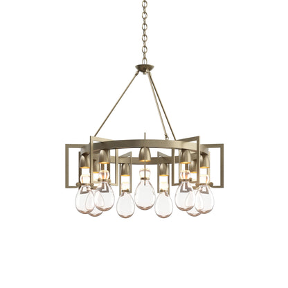 Teraelune Circular Chandelier Steel & Blown Glass 34.9"D