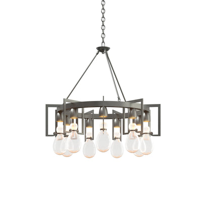 Teraelune Circular Chandelier Steel & Blown Glass 34.9"D