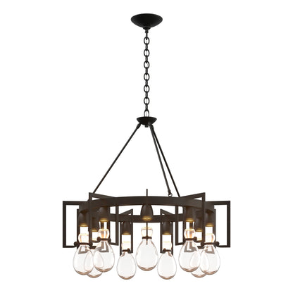 Teraelune Circular Chandelier Steel & Blown Glass 34.9"D
