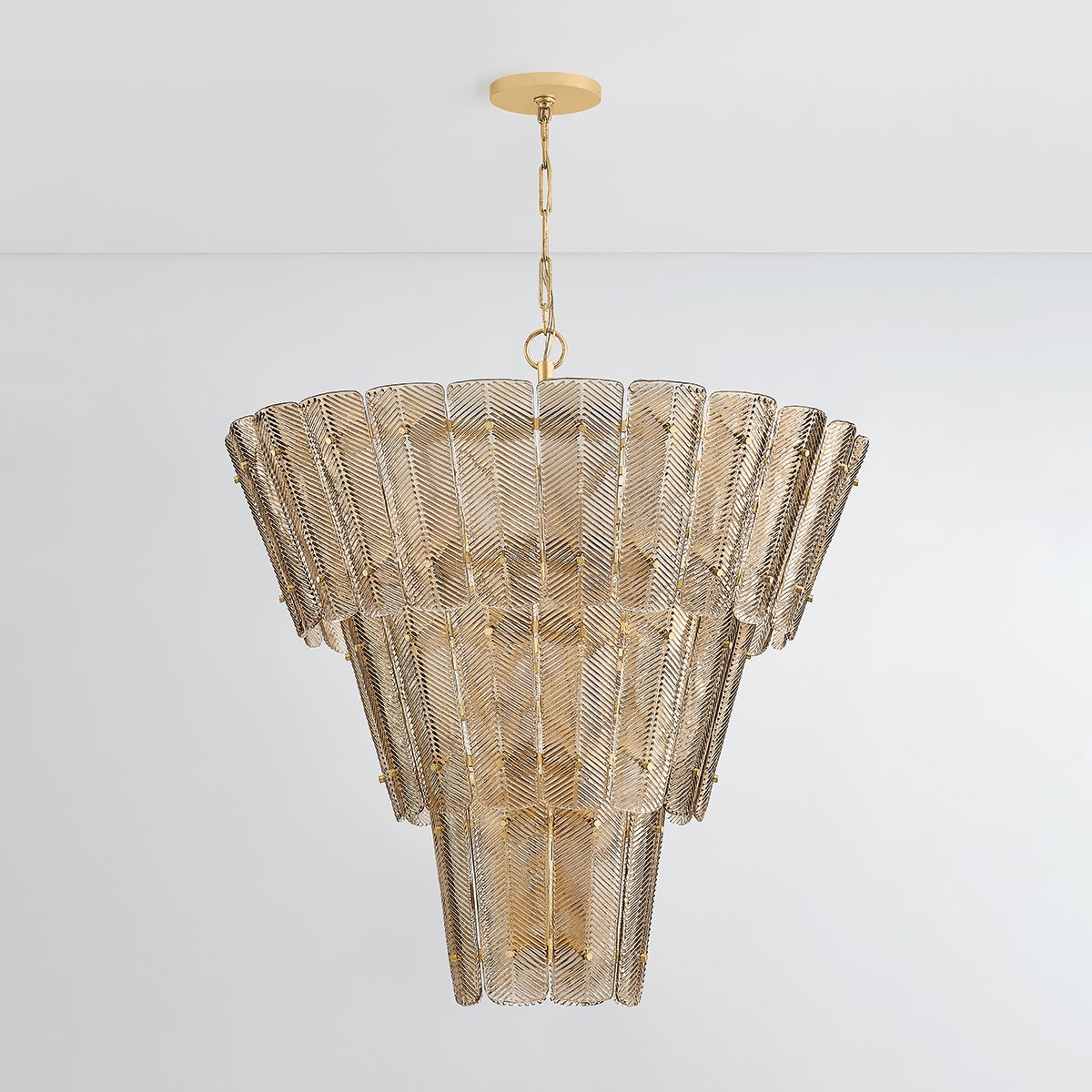 Vetaemond Chandelier Steel & Cast Glass 28.75"D