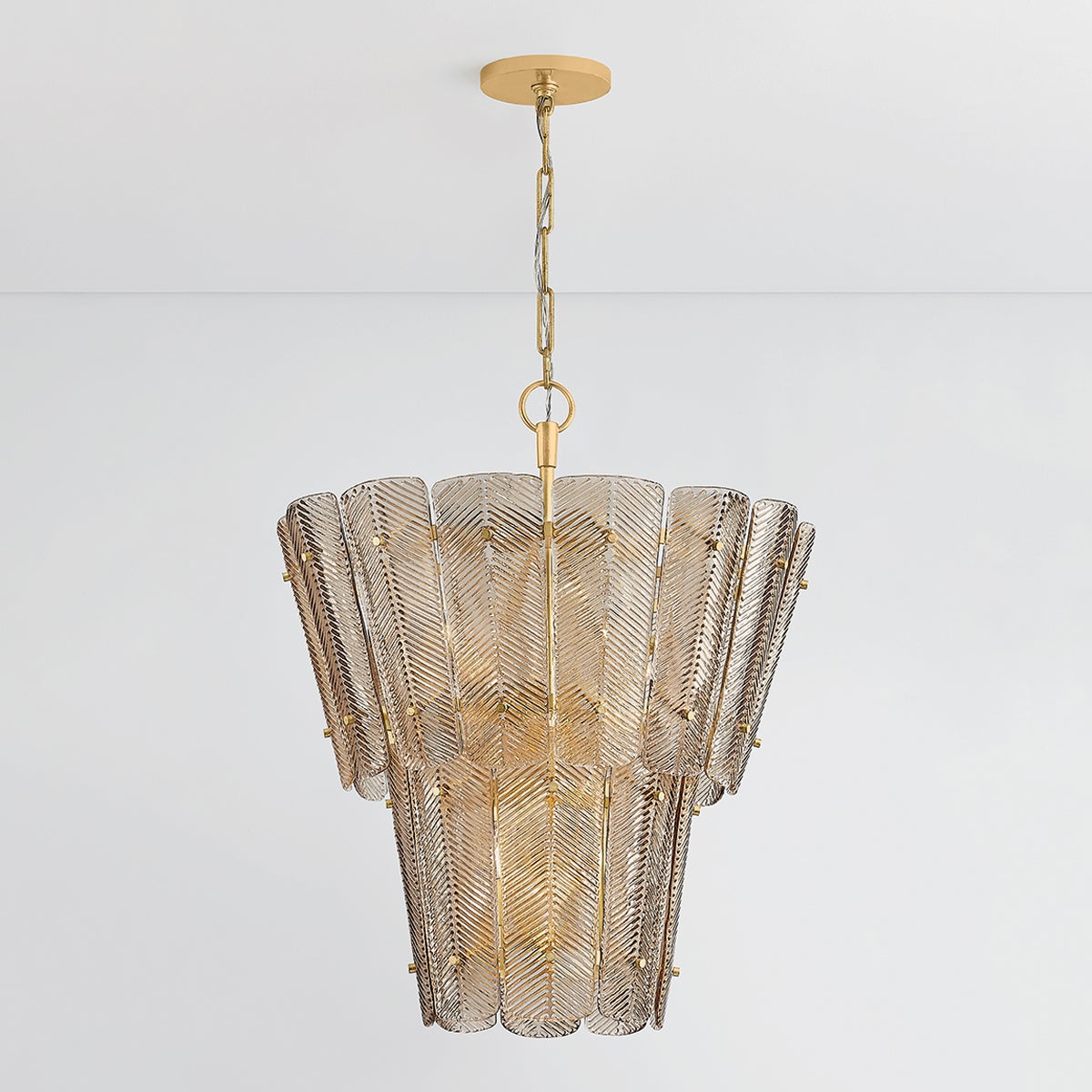 Vetaemond Chandelier Steel & Cast Glass 28.75"D
