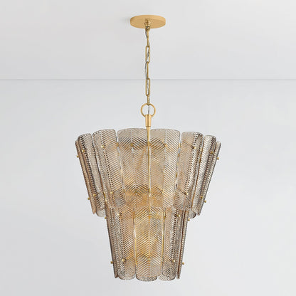 Vetaemond Chandelier Steel & Cast Glass 28.75"D