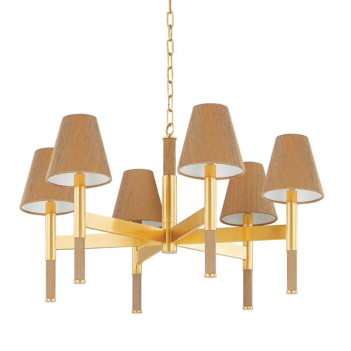 Aviilen Chandelier Steel & Natural Woven 33.5"D