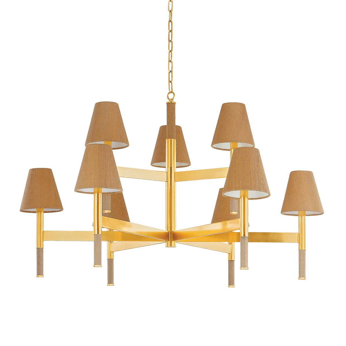 Aviilen Chandelier Steel & Natural Woven 33.5"D