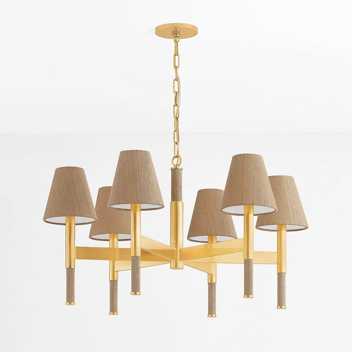 Aviilen Chandelier Steel & Natural Woven 33.5"D