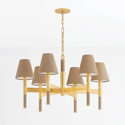 Aviilen Chandelier Steel & Natural Woven 33.5"D
