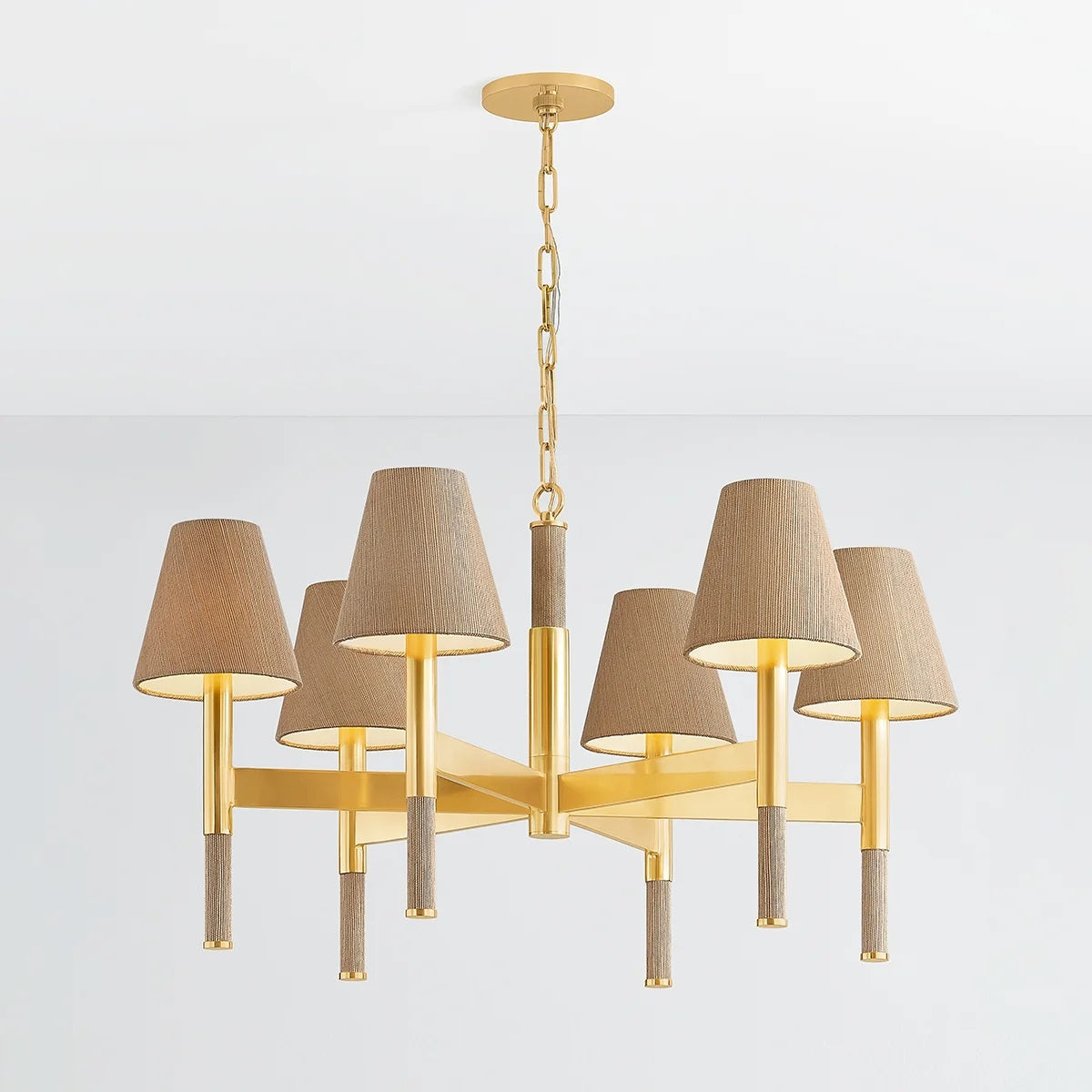 Aviilen Chandelier Steel & Natural Woven 33.5"D