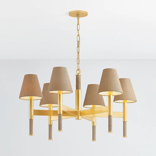 Aviilen Chandelier Steel & Natural Woven 33.5"D
