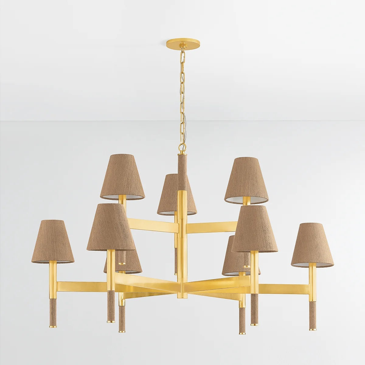 Aviilen Chandelier Steel & Natural Woven 33.5"D