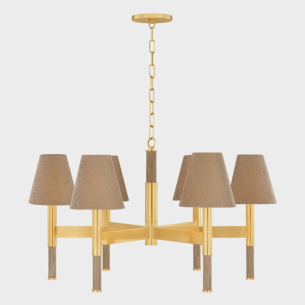 Aviilen Chandelier Steel & Natural Woven 33.5"D