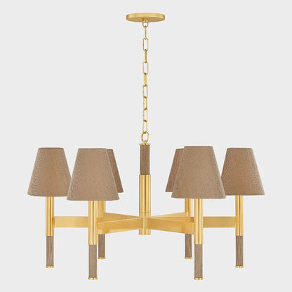 Aviilen Chandelier Steel & Natural Woven 33.5"D