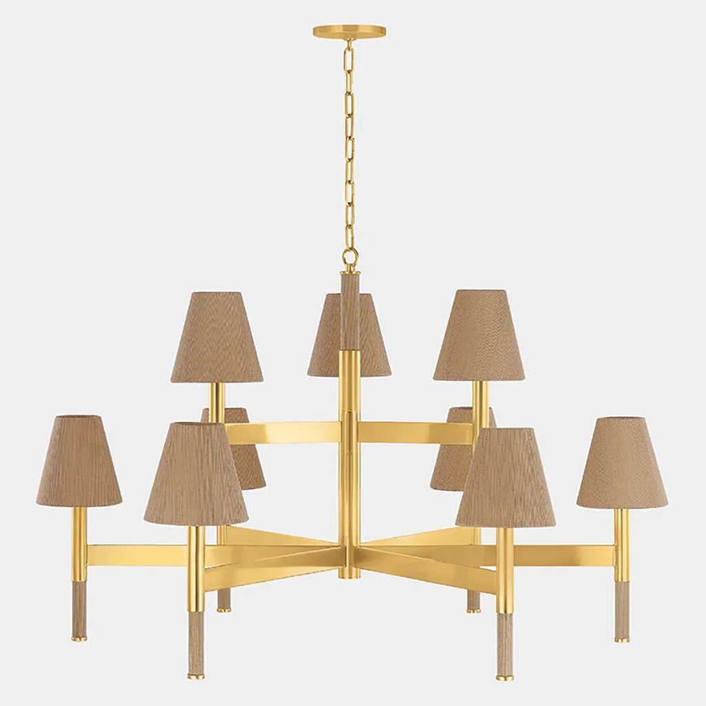Aviilen Chandelier Steel & Natural Woven 33.5"D