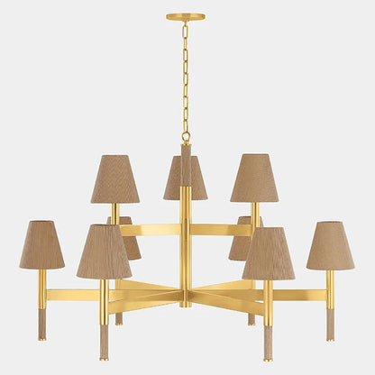 Aviilen Chandelier Steel & Natural Woven 33.5"D