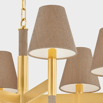 Aviilen Chandelier Steel & Natural Woven 33.5"D