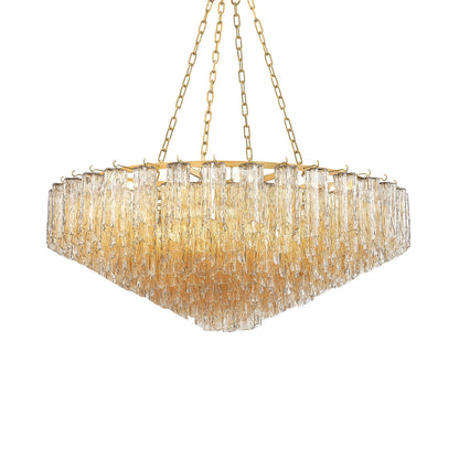 Noryrion Chandelier Steel & Glass 33"D
