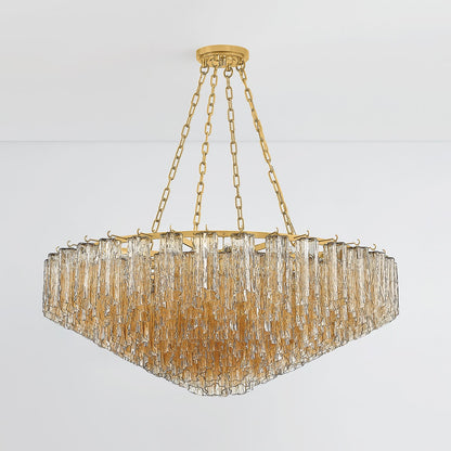Noryrion Chandelier Steel & Glass 33"D