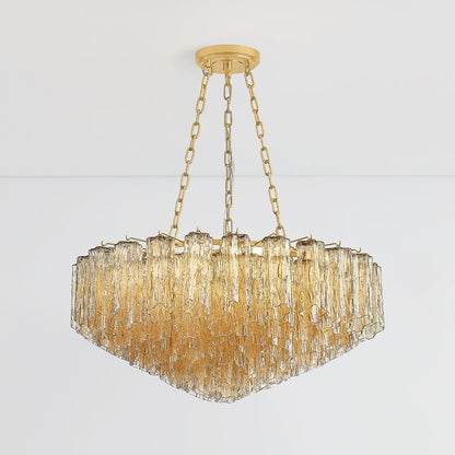 Noryrion Chandelier Steel & Glass 33"D
