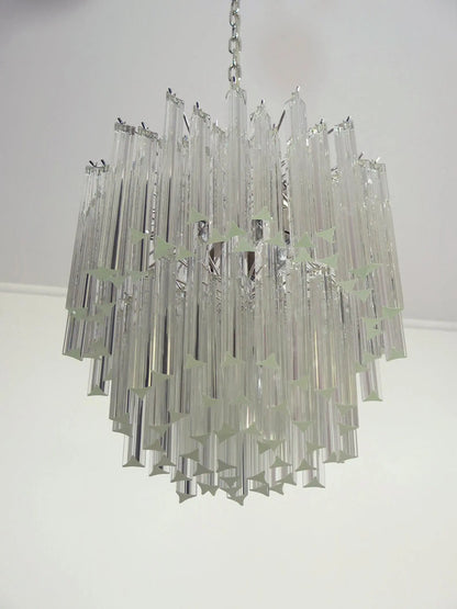 Murano Glass Chandelier – Arianna -107 prisms – Transparent