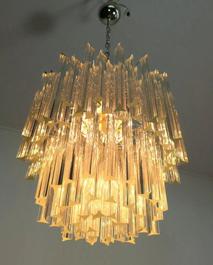 Murano Glass Chandelier – Arianna -107 prisms – Transparent
