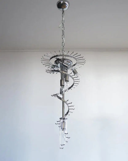 Murano Glass Chandelier – Spiral – 86 prisms – Amber
