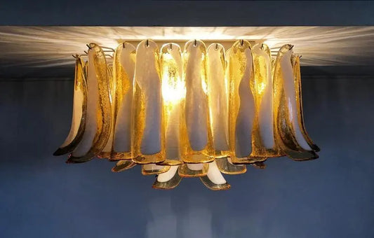 Murano Glass Chandelier – 64 petals – Caramel